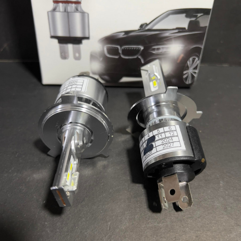 H4 hi/lo Bulb OMEGA COBRA DARK BREAKER TITANIUM SERIES 2 LED CSP BULB LIGHT CAR HEADLIGHT 6000K