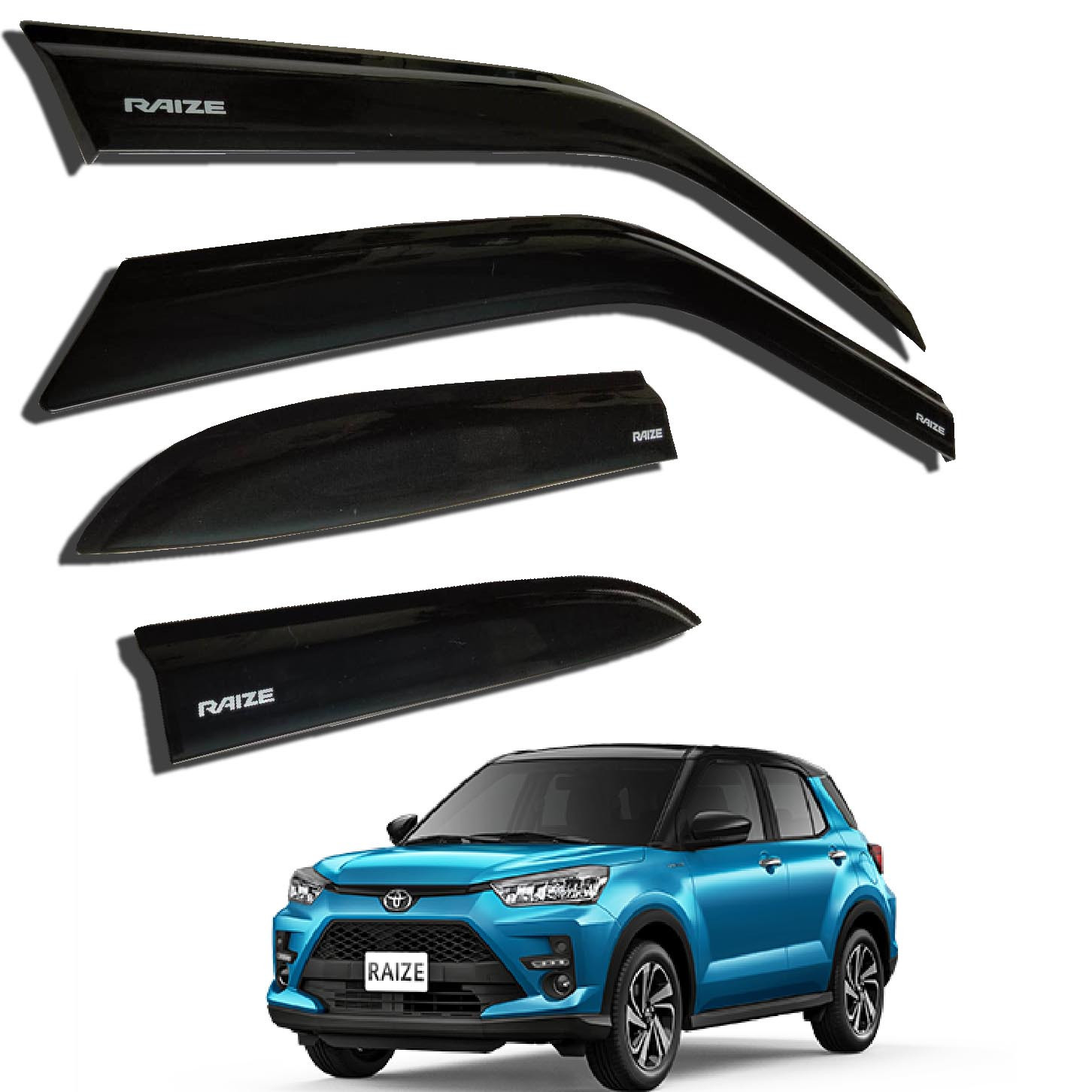 TOYOTA RAIZE Rain Sun Visor Guard Window Visor Gutter Plain Black OEM