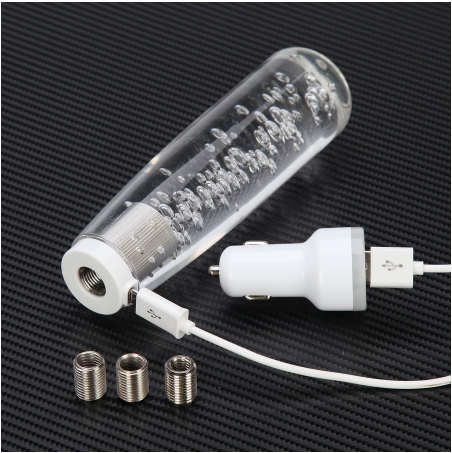 10cm 7Color Crystal Bubble Gear Shift Knob with LED Light Color Manual Cars