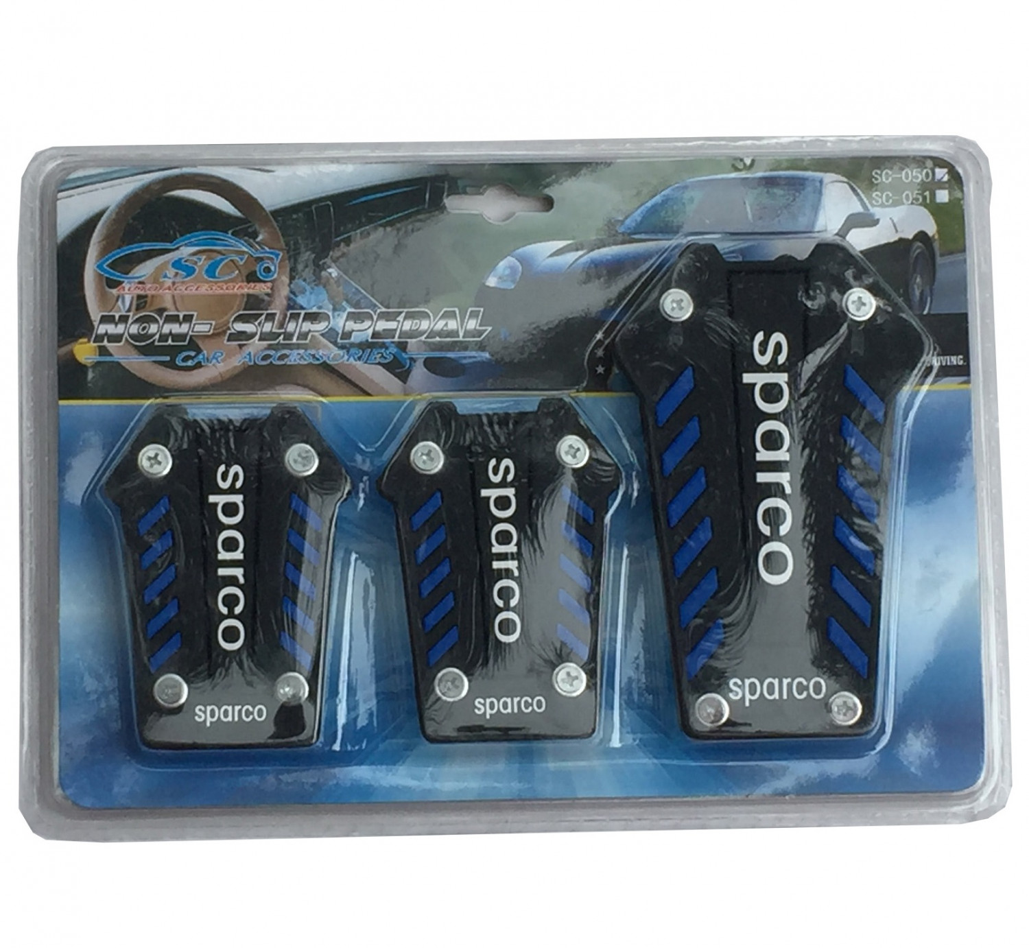 SPARCO Manual MT CAR Rubber Pedal Pad Kit 3pcs Set