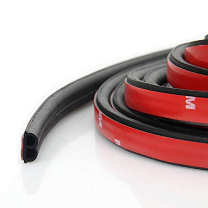 1 Meter Car Door Hood Trunk B-Shape 3M Tape Rubber Seal