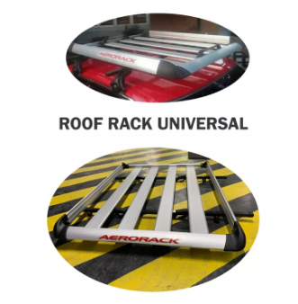 Universal Roof Rack Carrier Aerorack for Cars with Existing Roofrail (Silver)