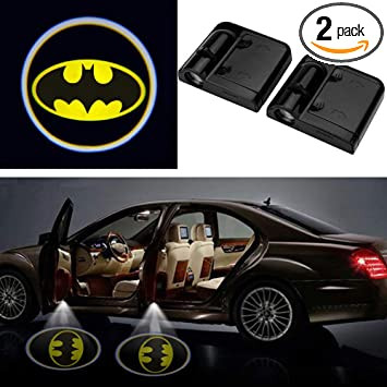 #256 BATMAN 2Pcs Car Door Sensor Light welcome Wireless illuminating ground Floor open doors