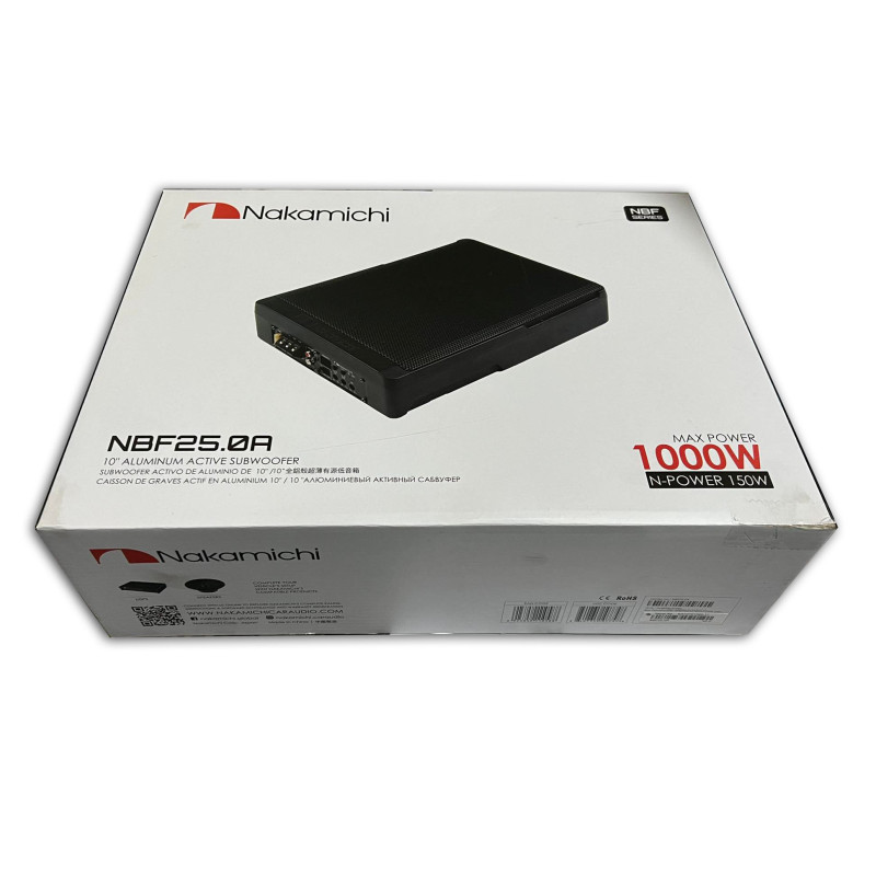 10" 1000W Nakamichi NBF-25.0A Underseat Subwoofer Ultra Slim Aluminum Explosive Bass Genuine