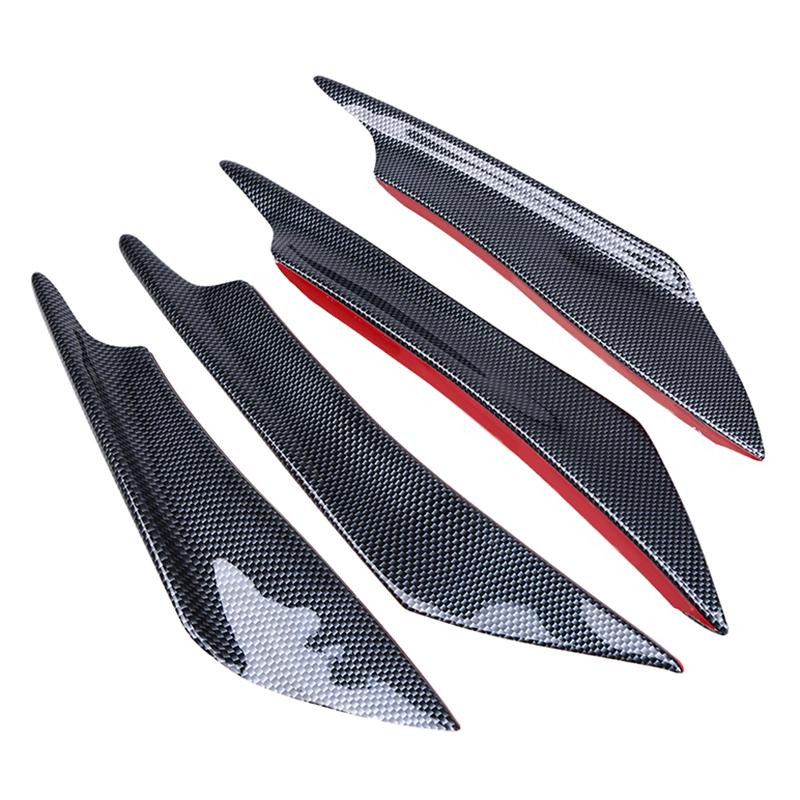 Car Carbon Fiber Front Bumper Fins Body Spoiler Canards 41cm 4pcs