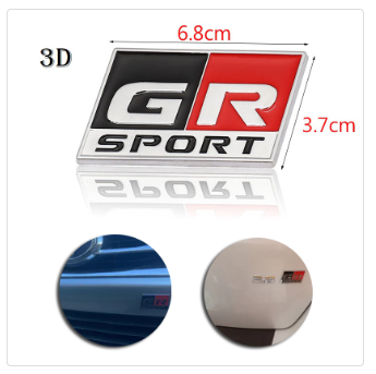 1PC GR Sport Logo Metal Car Sticker Emblem Badge Auto Rear Trunk Badge Decal Accessories For TOYOTA Cars