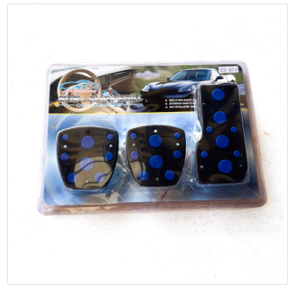 BLUE CS-073 Universal Car Pedal Pad NON-SLIP Steel and Rubber Car Accelerator Clutch Brake MT Manual