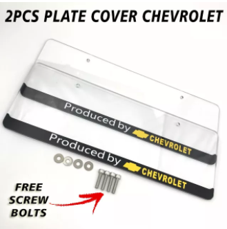 2Pcs Car Plate Cover with CHEVROLET Logo Universal FREE SCREW BOLTS STAINLESS