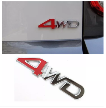 3D Chrome Metal Emblem 4WD NEW Rear Badge Sticker For 4x4 Cars