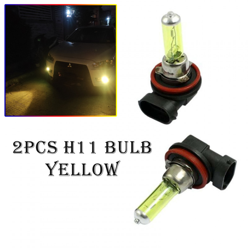2Pcs H11 Bulb Halogen Type 12v 55w 3000k Super Yellow Car Foglight Fog Lamp Light
