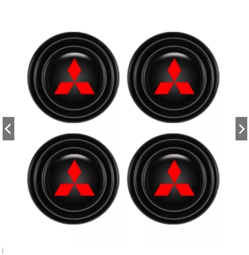 4PCS MITSUBISHI Car Damping Pad Gasket Car Shock Absorption Absorber Gasket Thicken Rubber With Red Logo