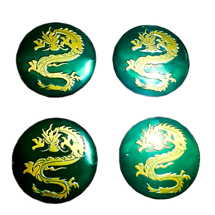 DRAGON 4pcs Car Wheel Center Hub Cap Sticker Cover Metal Case 56mm Tire Mags Emblem Badge Decal GREEN