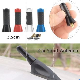 3.5cm Car Short Antenna Carbon Fiber Style Universal Cars Stubby Antenna Decoration with Screw bolts