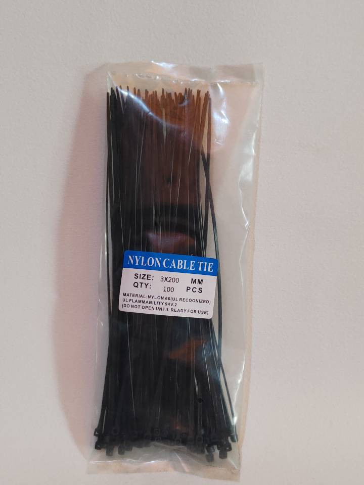 3x200 BLACK NYLON CABLE TIE Multi-Purpose 100pcs