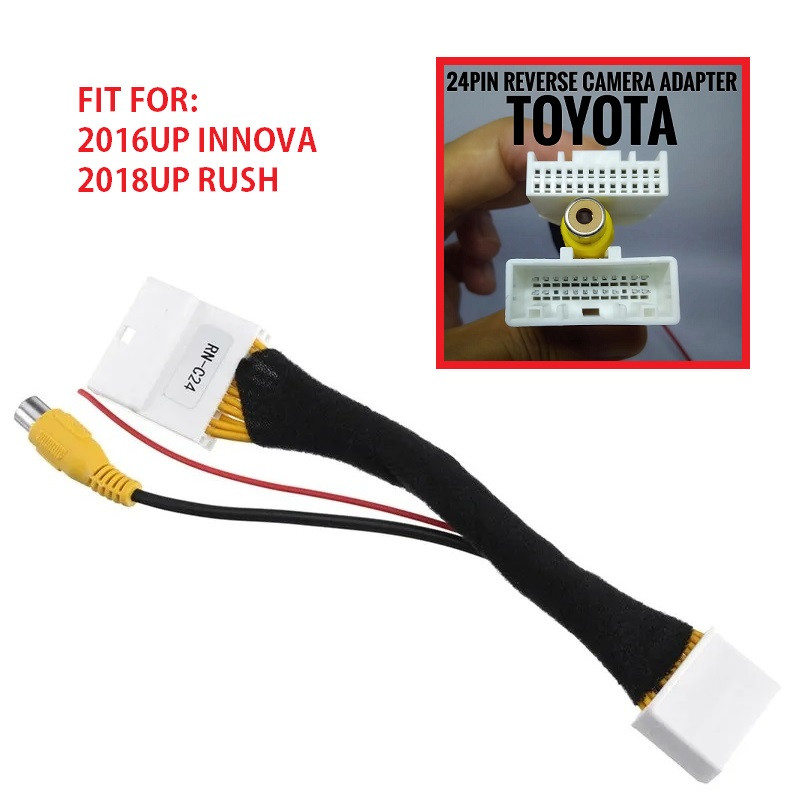 24 PIN By Pass Reverse Parking Camera Harness Adapterr Wire Cable for TOYOTA Innova Rush Raize Rav4