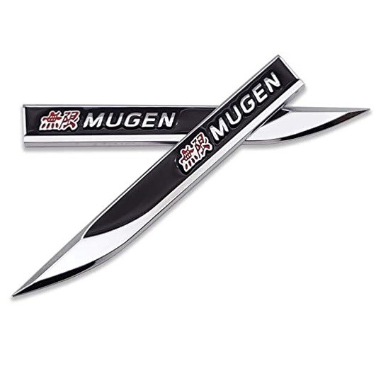 Mugen Power Metal Logo Side Fender Emblem Blade Badge 3D