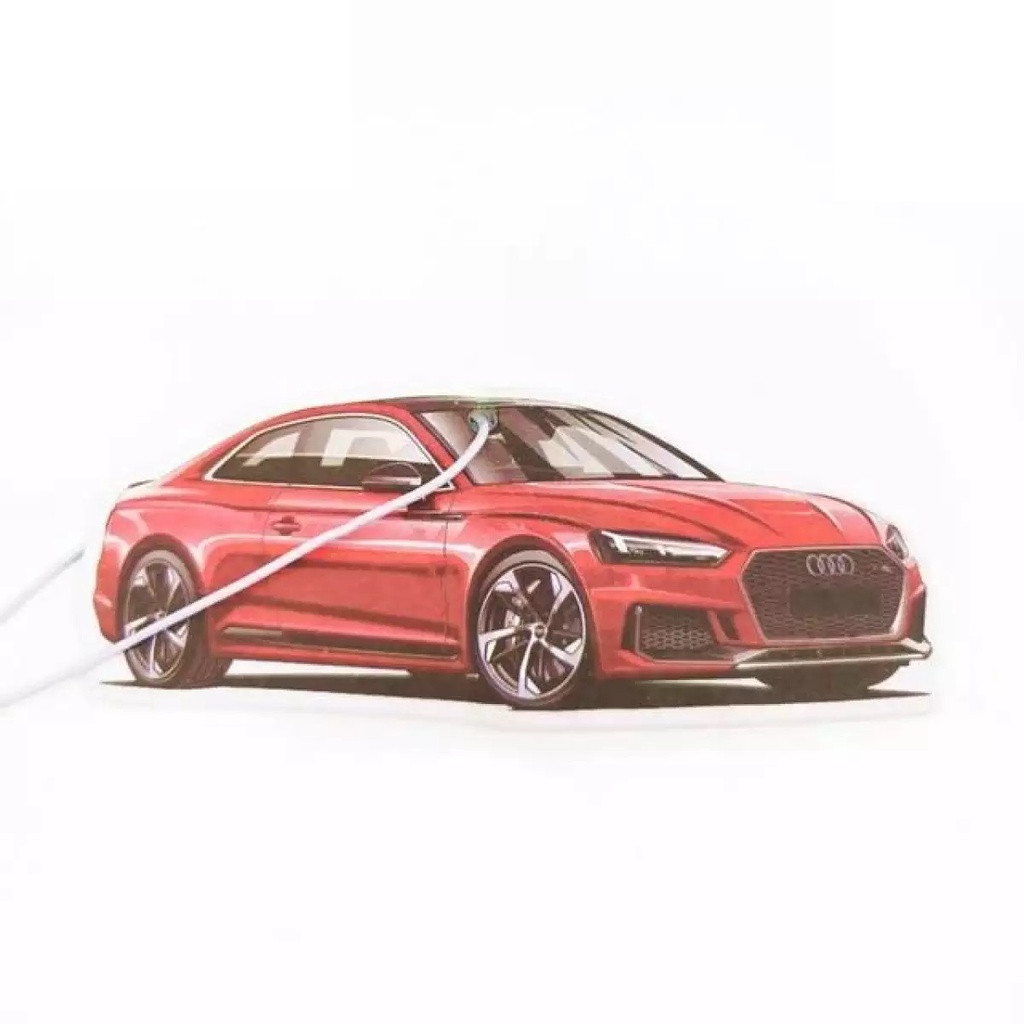 JDM Japan Audi A5L S6 Badge Car Paper Air Freshener Auto Hanging Perfumed Fragrance (Rose)