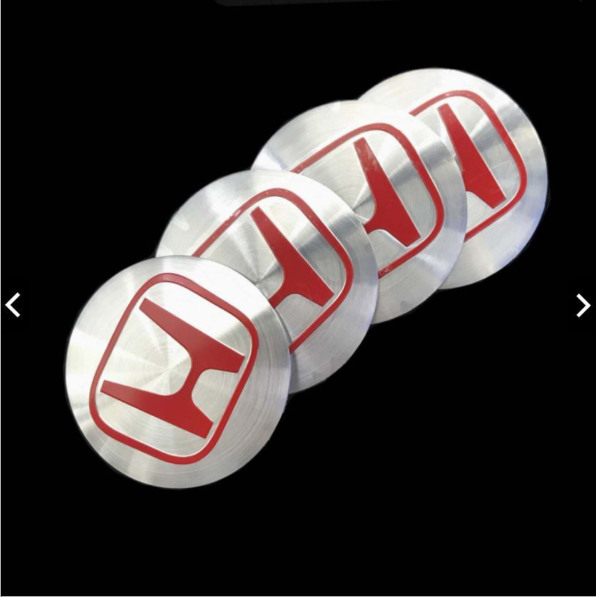 4PCS 56mm HONDA RED LOGO Car Center Cap Emblem Wheel sticker Hub Caps Mags Black 3D