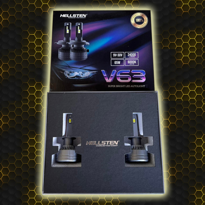 H4 HELLSTEN V63 Super Bright Led Autolight Car Bulb LED Head Lights 65w 6000k 24000L 9V-30V