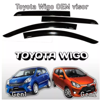 Toyota WIGO Gen 1 and Gen 2 2013-2021 Rain Guard Window Visor Door Sun Protection Black OEM