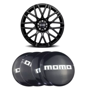 4PCS 56mm MOMO Car Center Cap Emblem Wheel sticker Hub Caps Mags Black 3D