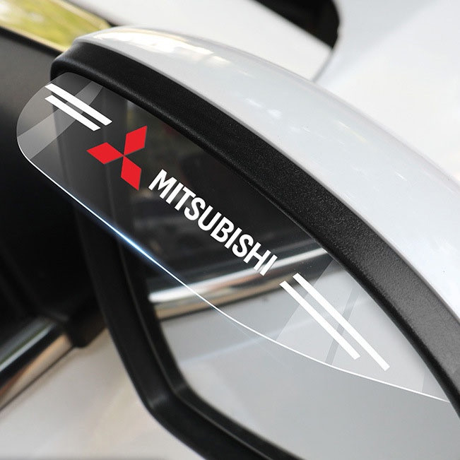 2PCS MITSUBISHI Auto Mirror Rain Eyebrow Car Side Mirror Rain Baffle Exterior Accessories